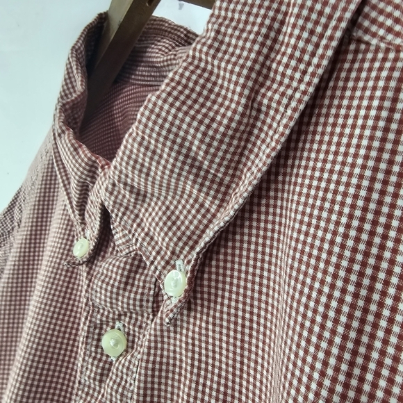 Barbour Shirt Mens XXL Red White Gingham Button Down Maxx Plaid Long Sleeve - Picture 11 of 13